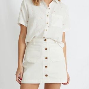 Marine Layer — Shelby Mini Skirt — White — Size 6